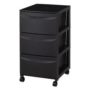 ■平和工業 ルーセント363 キャスター付き スリム3段チェスト ダークグレー 収納ケース リビング収納 引き出し タンス 衣類収納 小物収納 クローゼット ランドリー 洗面所 寝室 子供部屋 シ