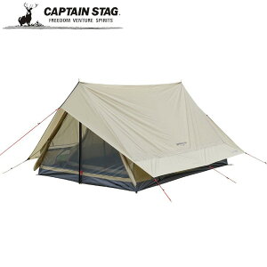 ◎ パール金属 CAPTAIN STAG トレッカー ツーポールロッジUV〈3〜4人用〉カーキ UA-67 キャンプ アウトドア ファミリーキャンプ ロッジタイプ ロッジ型 A型テント 3人用 4人用 クラシカル キャプテ