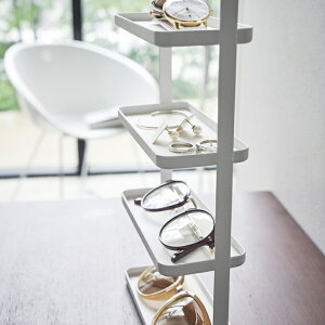 【ポイント5倍】◎★ 山崎実業 tower メガネ&アクセサリー トレー 4段 タワー ホワイト 指輪 ブレスレット 小物入れ 北欧 yamazaki tower