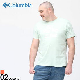 大きいサイズ メンズ Columbia (コロンビア) フロントプリント クルーネック 半袖 Tシャツ Tシャツ クルー 半袖 プリントT 春 夏 コットン 丸首 1888894D22