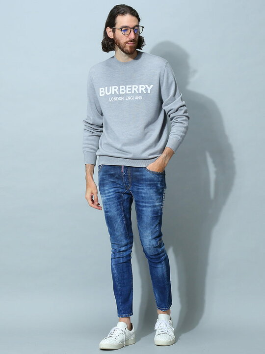楽天市場】BURBERRY (バーバリー) ロゴインターシャ ウールブレンド 