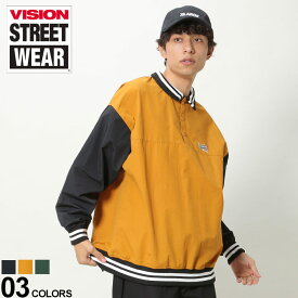 ヴィジョンストリートウェア ハーフボタン リブライン プルオーバー VISION STREET WEAR 2705003メンズ 男性 トップス シャツ 襟付き 長袖 ストリート オーバーサイズ ビッグシルエット