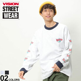 ヴィジョンストリートウェア Tシャツ VISION STREET WEAR ロンT 長袖Tシャツ 袖プリント クルーネック 長袖 ロンT 2705010メンズ 男性 トップス シャツ Tシャツ クルー