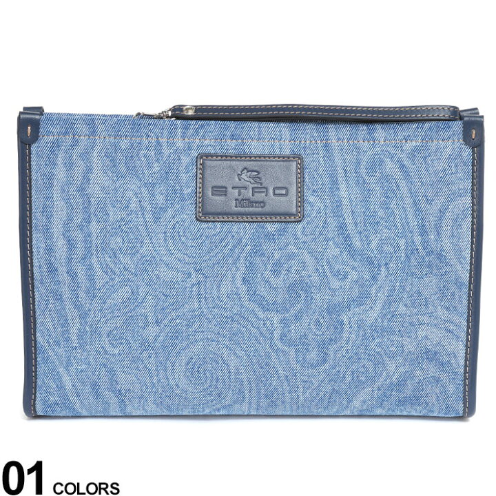 楽天市場】ETRO (エトロ) ペイズリー柄 デニム クラッチバッグブランド 