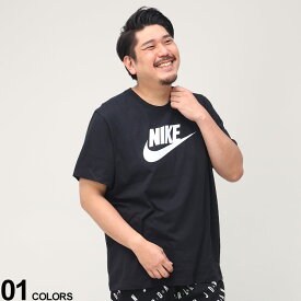 大きいサイズ メンズ NIKE (ナイキ) ロゴプリント クルーネック 半袖 Tシャツ NSW TEE ICON FUTURA Tシャツ 半袖 プリント 春 夏 AR5004D22