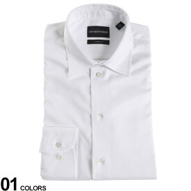 EMPORIO ARMANI (エンポリオアルマーニ) 無地 長袖 ドレスシャツブランド メンズ 男性 ビジネス フォーマル ワイシャツ シャツ EAH41CM0E1001