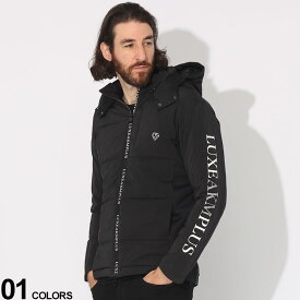 LUXEAKMPLUS (リュクスエイケイエムプラス) フード着脱 ラインストーン フルジップ 中綿 ジャケットブランド メンズ 男性 アウター ジャケット ブルゾン フード LALAO23056SZ