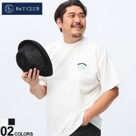 B＆T CLUB (ビーアンドティークラブ) 冷感 シルクタッチ ストレッチ キャンピングカープリント 半袖 Tシャツ BTAIM24SU01 大きいサイズ メンズ トップス Tシャツ 半袖 クルー