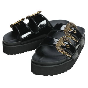 ���F���T�[�`�F �W�[���Y �N�`���[�� ���f�B�[�X �T���_�� VERSACE JEANS COUTURE �o���b�N�o�b�N�� �X�g���b�v ����T���_�� VCL80VA3SM1 �u�����h �V���[�Y �u���b�N