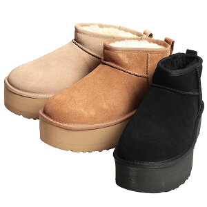 �A�O UGG ���f�B�[�X �u�[�c �V���[�g ���[�g�� �X�G�[�h �V�[�v�X�L�� ���� UGGplush Classic Ultra Mini Platform UGGL1135092 �u�����h �C �V���[�Y �{�A