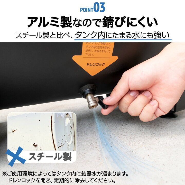 楽天市場】【☆30日 最大P10倍UP!】サブタンク エアーコンプレッサー 