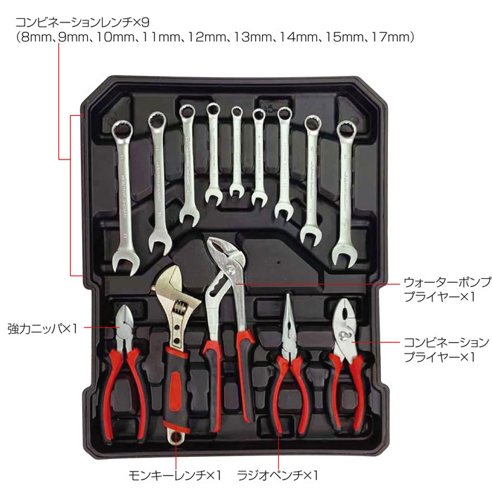 【楽天市場】41種類 工具 ツール セット tool set ケース付き キャリー