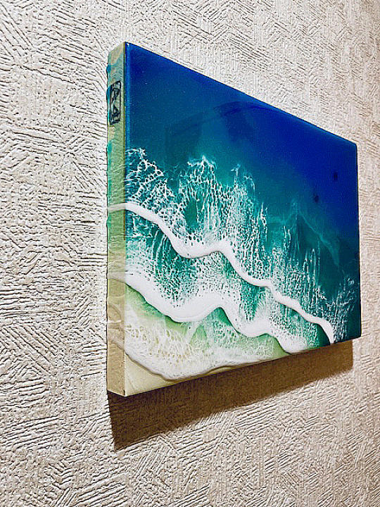 2枚セット　オーシャンパネル　オーシャンアート　レジンアート　海アート Leaf Edgez Ocean Resin art（オーシャンレジンアート
