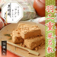 羽二重風呂敷 黒胡麻きなこ 10個入り 羽二重餅 【ポスト投函可能】 1000円ポッキリ 餅 お餅 和菓子 スイ…