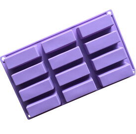 【0,5の日ポイント5倍 今月限定ポイント3倍】シリコン型 長方形 縦8cm横2.9cm 12個 DIY ハンドメイド チョコレート お菓子 おかし チョコ 焼き菓子　アイスモールド バレンタイン お菓子作り ケーキ型 ケーキ クリスマス 誕生日 パーテイー