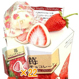 【 ポイント10倍 確定※エントリー必須】いちごトリュフチョコレート 48g ×22 お得な まとめ買い 箱買い 苺 イチゴ ドライフルーツ バレンタイン お菓子 バレンタインデー 義理 ばらまき 個包装 ホワイト チョコ ミルクチョコ グルメ プレゼント スイーツ