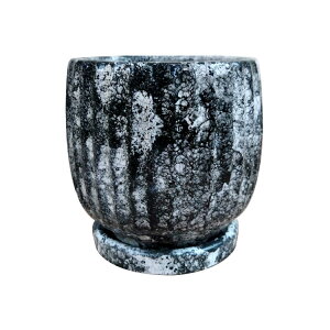 植木鉢 マーブルカラーのアンティークポット AS033-165 5.5号(16.5cm) / 鉢底穴有り 受け皿付き