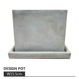 植木鉢 おしゃれ コンクリートポット CC003-155 5号(15.5cm) / 陶器鉢 四角 セメント