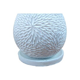 植木鉢 おしゃれ コンクリートポット CC035-150 5号(15cm) / 陶器鉢 白 黒 丸形 セメント