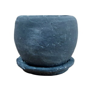 植木鉢 セメントポット MM001-110 3.5号(11cm) 丸型 受け皿付き