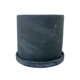 植木鉢 おしゃれ セメントポット MM015-230 7.5号(23cm) / 陶器鉢 白 黒 コンクリート