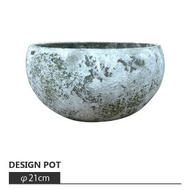 植木鉢 おしゃれ セメントローポット MM013-210 7号(21cm) / 陶器鉢 浅型鉢