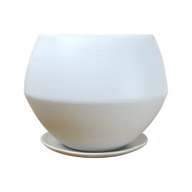 植木鉢 おしゃれ シンプルポット ST1320-140 4.5号(14cm) / 陶器鉢 白 丸形