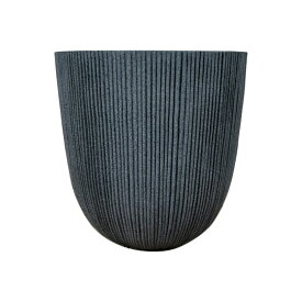 植木鉢 おしゃれ プラスチック バーチカルラインポット UN021-310 10号(31cm) 大型 軽量 軽い 丸型 グレー ブラック