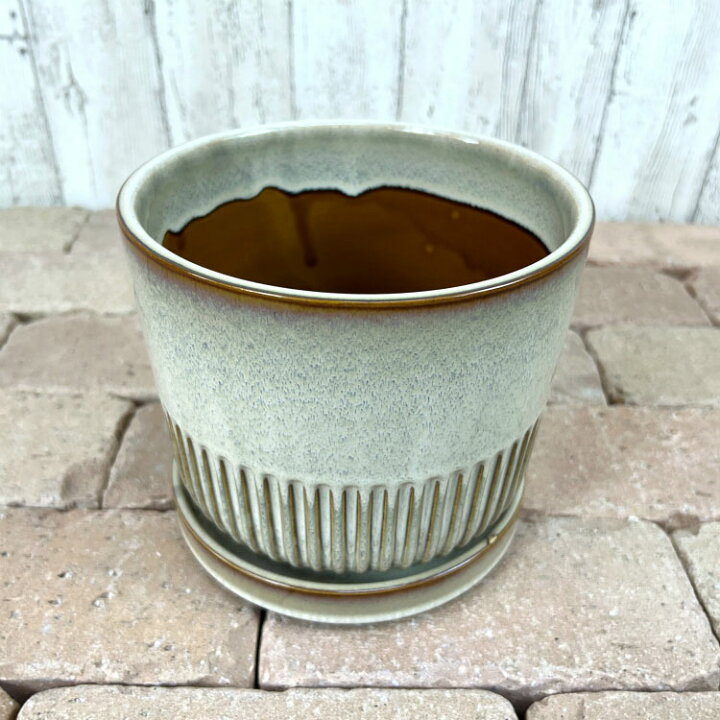 楽天市場】植木鉢 おしゃれ 陶器鉢 クリアグラデーションポット YD011 陶器製 水鉢 緑と茶色のグラデーション