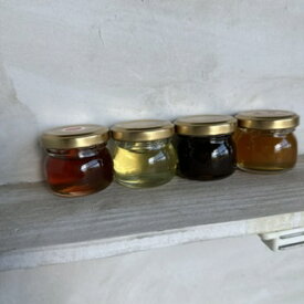 令和5年採蜜　あかしあ・栗・りんご・蕎麦ハチミツ!!4種ミニセットの蜂蜜です。内容量35g×4個