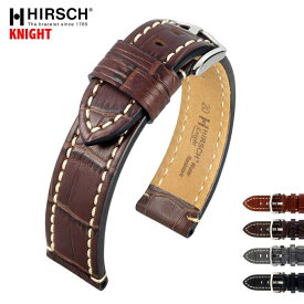 HIRSCH ヒルシュ KNIGHT(ナイト) 4色 腕時計ベルト カーフレザー アリゲータ型押 20mm/22mm/24mm/26mm/28mm.