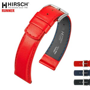 HIRSCH ヒルシュ RUNNER(ランナー) 3色 表カーフレザー 裏ラバー 18mm/20mm/22mm/24mm.
