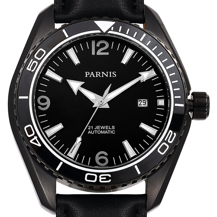 楽天市場】【NEW】PARNIS パーニス 自動巻き 腕時計 [PA6032-S3AL-BKBK 