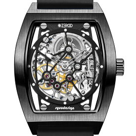 ZEROO ゼロ 機械式手巻き（スケルトンメカニカル） 腕時計　[ZM001BBK] スイスLuminova（針/インデックス）