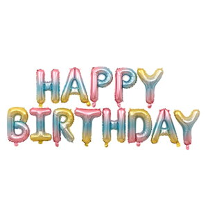 HAPPYBIRTHDAY アルファベット誕生日バルーン アルミバルーン 飾り付けガーランド 英字 バースデー 風船 1歳 100日お祝い ハチイロ