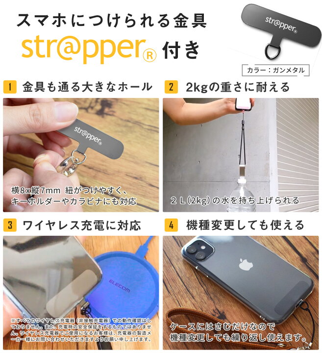 楽天市場 ストラッパー 公式 付属 2wayスムースストラップライト スマホショルダー スマホ ストラップ 全機種対応 ショルダーストラップ ネック ストラップ 首掛け 肩掛け 斜めがけ Iphone 13 12 11 Se Pro Mini Promax アンドロイド 対応 おしゃれ ネックホルダー 携帯