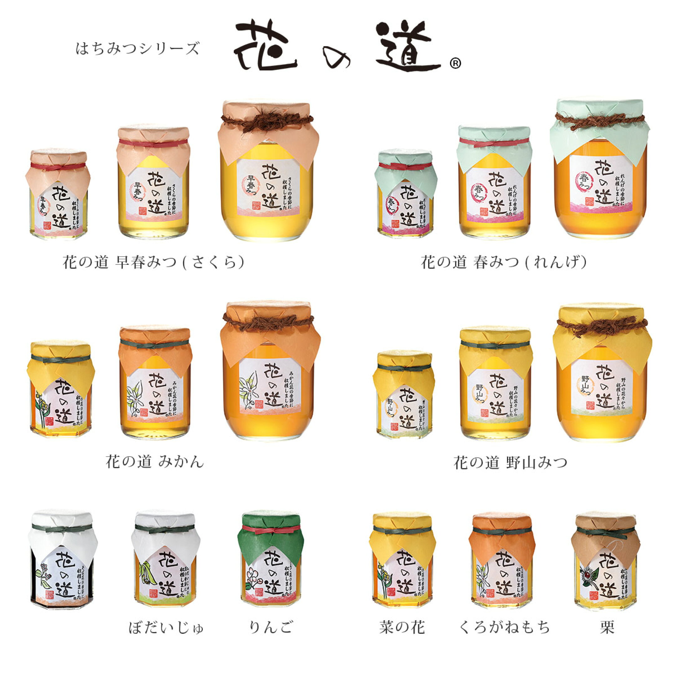 国産蜂蜜 花の道シリーズ