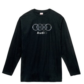 AudiO ロングTシャツ 5.6オンスヘヴィウェイトTシャツ プリントTシャツ オリジナルTシャツ オーディオ メタル ステンレス アウディ Audi