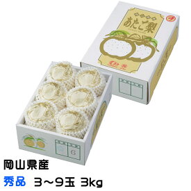 梨 あたご梨 秀品 3〜9玉 3kg 岡山県産 JAおかやま 愛宕梨 ナシ なし ギフト