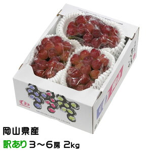 ぶどう マイハート 風のいたずら ちょっと訳あり 3〜6房 2kg 岡山県産 JAおかやま 葡萄 ブドウ