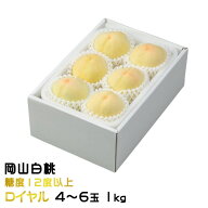 お中元 桃 岡山白桃 ロイヤル 4〜6玉 1kg 岡山県産 JAおかやま もも モモ