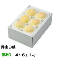 お中元 桃 岡山白桃 ちょっと訳あり 4〜6玉 1kg 岡山県産 JAおかやま もも モモ