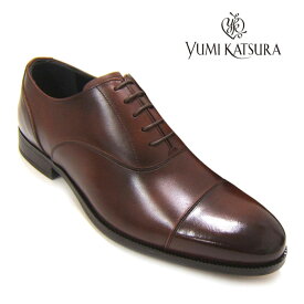 紳士靴 ビジネスシューズ ユミカツラ YUMI KATSURA 6400 ストレートチップ 内羽根 YK-6400 牛革 革底 靴 桂由美
