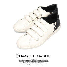 カステルバジャック メンズ 靴 大人 ベルクロ スニーカー CASTELBAJAC 12287 ブラック ホワイト 本革 レザー おしゃれ 父の日 プレゼント ギフト 30 40 50代 ファッション