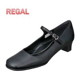 リーガル レディース パンプス 靴 REGAL 6669AC ブラック ストラップ ローヒールパンプス 日本製 オフィス ビジネスシューズ 婦人靴 牛革 ブランド 母の日 プレゼント ギフト 就職