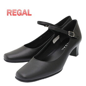 リーガル レディース パンプス 靴 REGAL F76LAC ブラック プレーンパンプス ストラップ 日本製 婦人靴 牛革 ブランド 母の日 プレゼント ギフト 就職