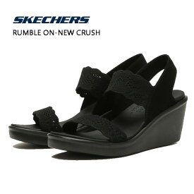 スケッチャーズ レディース サンダル SKECHERS RUMBLE ON-NEW CRUSH ランブル オン ニュークラッシュ ブラック 25.0cm 119601 BBK ウエッジ 厚底 靴