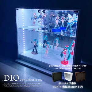 コレクションケース コレクションラック DIO ディオ ワイド ロータイプ 本体 鍵付 NEW 地球家具 フィギュアラック ガラスケース ディスプレイラック ( 幅90cm 奥行38cm 高さ81cm タイプ 深型 ホワイト , ブラック , ブラウン )