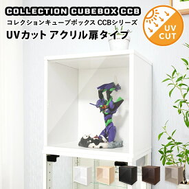 地球家具 コレクション キューブボックス UVカットアクリル扉タイプ アクリル扉 CCB コレクションケース ショーケース 透明扉 紫外線カット 1台 2台セット 4台セット 推し活 推し活収納 グッズ収納