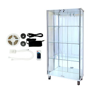 [�Z�b�g�i] �n�R�i�J �K���X�R���N�V�����P�[�X JONY �W���j�[ ���C�h ��80cm �n�C�^�C�v �w�ʃ~���[ �w�ʃK���X �S�ʃK���X �{�� LED���j�b�g�Z�b�g RGB�}���`�J���[LED �z���C�gLED ���t �R���N